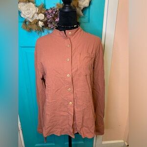 NWT Pando Grove by ROOLEE Medium Pink Long Sleeve Button Down